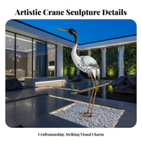 Crane Statue Elegant Design Garden Crane Decoration Garden Egret Sculpture Weather-Resistant Standing Egret Sculpture for Patio