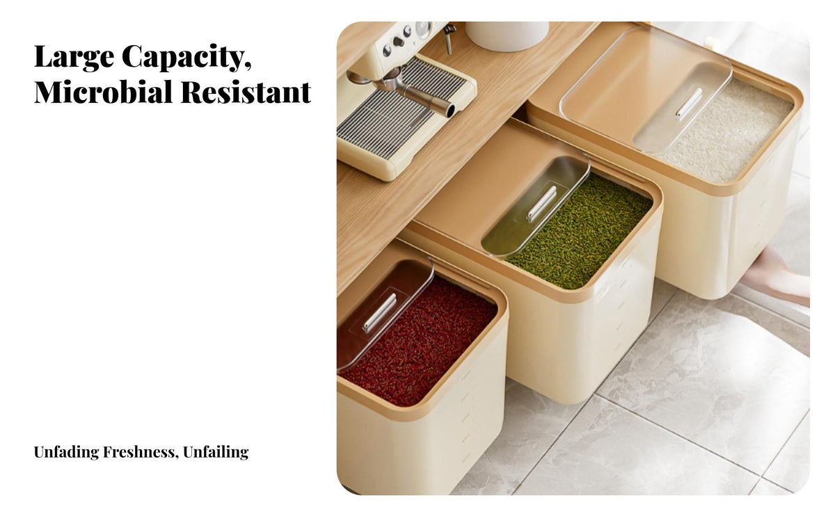 Moisture-Proof Rice Storage Container Large Capacity Rice Storage Bin Multi-Purpose for Countertop