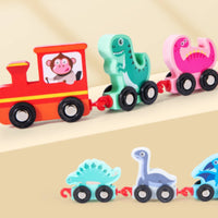 Educational Wooden Dinosaur Train Set Learning Dinosaur Train Set Hands-on Developmental for Toddlers, Preschoolers, Kids, Playroom, Classroom