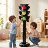 Freestanding Inflatable Traffic Light Lightweight Traffic Light Prop Leak-Resistant Inflatable Road Sign Colorful for Parties, Photo Backdrops