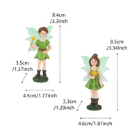 2 Pieces Garden Fairy Pair Miniature Fairy Figurines Hand-Painted for Planter