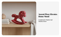 Wooden Rocking Horse Ornament Nordic Aesthetic Wooden Rocking Horse Cute Design House Decoration for Home Stylists, Parents, Bookshelf, Nursery
