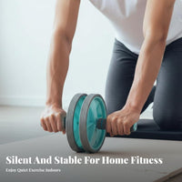 Twin Wheel Abdominal Wheel Silent Function Abdominal Wheel Fitness Equipment Even Rolling Portable Design for Beginners