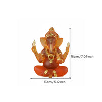 Southeast Asian Design Ganesha Statue Translucent Resin Elephant God Figurine Handmade Lord Ganesha Idol Gold Accents for Hindus, Spiritual Seekers, Mind-Body Practice Practitioners, Altar, Meditation Room, Desk, Car Dashboard