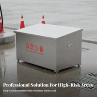 Fire Fighting Sandbox Thickened Steel Plate Flood Control Sand Container Large Capacity Emergency Sand Bin for Miners, Warehouses, Laboratories