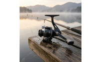 Curved Bail Wire Mini Revolving Reel Portable Black Revolving Reel Lightweight Sporting Goods Universal Compatibility