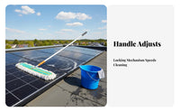 Photovoltaic Panel Cleaning Mop Adjustable Angle Head Photovoltaic Panel Washing Tool Lightweight Design Telescopic Washing Brush for Homeowners