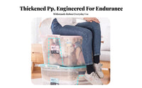 Large Capacity Stackable Wheeled Clear Box Thickened Design Ppreviousic container sturdy Construction Household Storage Latching Lid for homeowners, Office Workers, Bedroom, Closet, Living Room, recreation area
