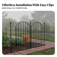 10 Pieces Arched Metal Garden Fence Rustproof Arched Metal Fence Easy to Install No Excavation Border Fencing for Gardeners, Flower Bed, Pathway
