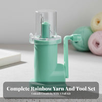 Hand Crank Knitting Machine Easy to Use Hand Crank Knitter User-Friendly DIY Rainbow Yarn Kit for Beginners, Art Projects, School Activities