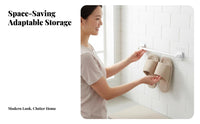 No-Drill Installation Wall-Mounted Towel Rack Easy to Install Adhesive Single Bar Rack Space-Saving Slipper Holder Waterproof for Apartment Dwellers, Homeowners, Behind Door, Small Areas, Dorm Room, Entryway