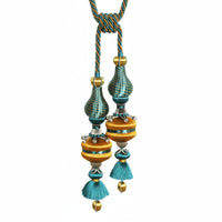 European Design Double Tassel Curtain Holdback Elegant Tassel Curtain Tieback Easy to Use Decorative Rope Holdback Handmade for Bedroom