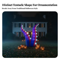Lighted Edges Inflatable Tentacled Tentacle Decoration Curved Halloween Tentacled Tentacle Tall Halloween Inflatable Built-in Fan for Porch