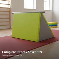 Anti-Slip Surface Kids Parkour Training Blocks Secure Hook-and-Loop Fasteners Kids Gymnastics Equipment Scratch-Resistant PVC Cover Soft Foam Obstacle Course Screen-Unrestricted Fun for Toddlers, Indoor, Kindergarten, School, Outdoor