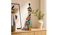 Multicolor Female Sculpture Figurine Colorful Female Figurine Artistic Woman Sculpture Elegant for Living Room