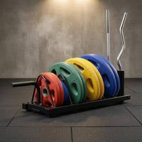 Fitness Disc Holder Angled Dividers Barbell Rack Side Handle