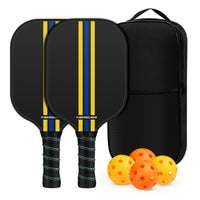 2 Pieces Pickleball Paddle Set with Case Long-Lasting Pickleball Paddle Set with Carry Bag Lightweight Non-Slip for Families