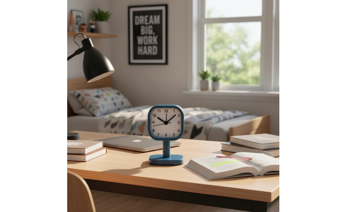 Easy to Read Bedside Alarm Clock Portable Minimalist Alarm Clock High-Clarity Clock Face Home Decor Long-Lasting Metal Frame for Students, Bedroom, Office, Dorm Room