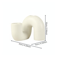 Minimalist Design Wavy Ceramic Candle Holder Matte Finish Abstract Taper Candle Holder Nordic Aesthetic Curved Candlestick for Table Centerpiece, Mantelpiece, Bookshelf