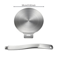 Stainless Steel Heat Distributor Plate with Detachable Handle Flat Cooktop Heat Reducer Long-Lasting Cooking Accessory Safe