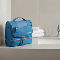 Waterproof Travel Wash Bag Water-Resistant Large Capacity Makeup Bag Portable Damp-Dry Compartment Separation Pouch for Tourists, Washroom, Gym