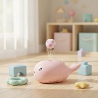 One-Button Whale Toy with Floating Balls Interactive Whale Floating Ball Toy Cartoon for Babies