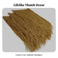 Artificial Thatch Tile Weatherproof Plastic Thatch Roofing Realistic Look for Contractors, Homeowners, Resort, Rooftops, Patios
