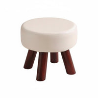 Multi-Functional Round Wooden Stool Comfortable Seating Round Four-Legged Stool sturdy Footrest Minimalist Design for Adults, household members, Seniors, Living Room, Entryway, Bedroom, Study