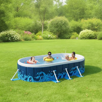 No-Inflation Framed Swimming Pool Sturdy Pool with Frame Stable Long-Lasting for Children, Backyard, Patio