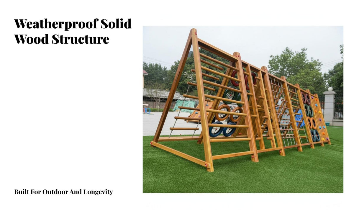 Wooden Playground Set Balance children's Development Climbing Structure Multi-Functional children's Outdoor Playset for Parents, Kindergarten