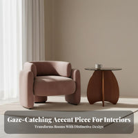 Light Luxury Design Curvy Single Sofa Minimalist Design Accent Chair Modern Appearance Indoor Furniture Soft Textile Upholstery for Homebodies, Interior Designers, Living Room, Reception Area, Reading Nook, Bedroom
