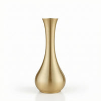 Lustrous Finish Antique Brass Vase Narrow Mouth Slender Neck Vase Decorative Table Decor Tabletop