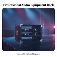 SturdyDuty Rackmount Cabinet impact-resistantproof Portable Audio Equipment Rack Stackable on tour Case Reinforced Corners for Sound Technicians, Home Studio Owners, Musicians, KTV Room, on-stage Performance, Touring, Music performance space