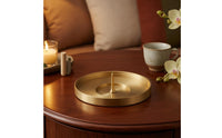 Central Spike Brass Incense Holder Round Incense Holder Tray Shallow Dish Home Accessory Low Rim