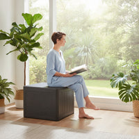Weather-Resistant Outdoor Storage Box Waterproof Patio Storage Box Hinged Furniture Hard-Sided for Yard, Terrace, Balcony