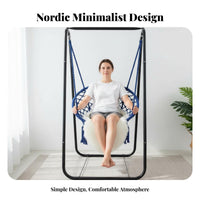 Nordic Design Freestanding Pod Chair Tassel Design Swing Seat Comfortable Lounge Furniture Hand-Woven for Children, Adults, Teens, Indoor, Balcony, Living Room, Bedroom