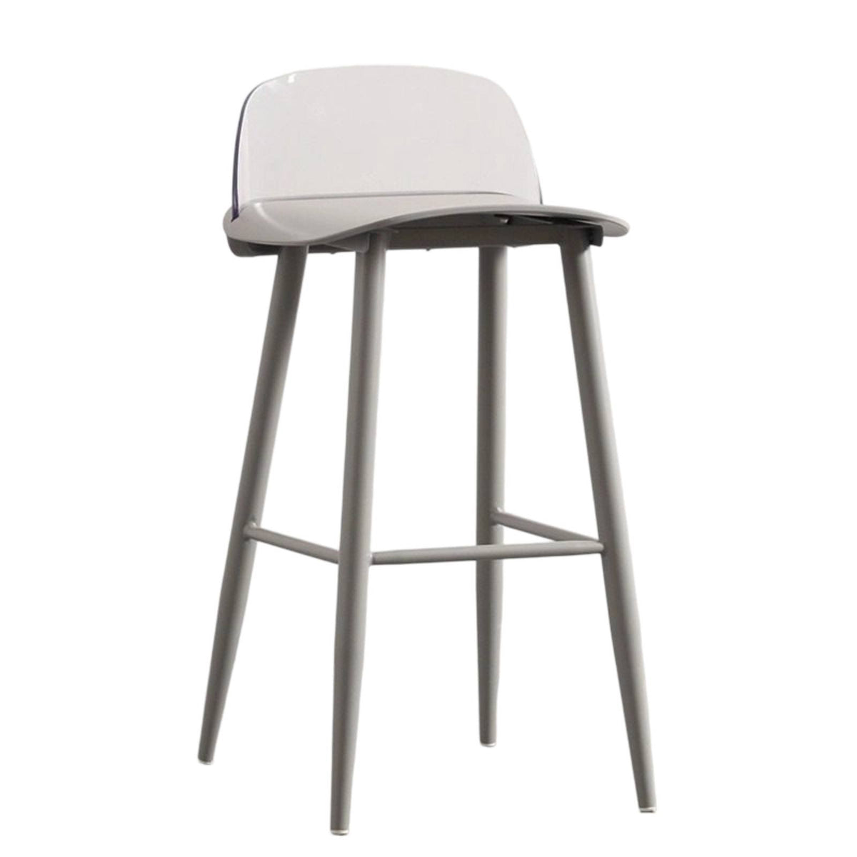Nordic design Transparent Highrear Stool Modern Minimalist Design Clear rear High Stool Built-in Footrest Counter Chair Armless for Homeowners, Business Owners, Interior Decorators, Bar, Coffee Shop, Cafe, Restaurant