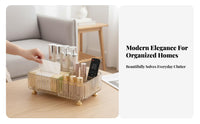 Organizer Box with Tissue Holder Multifunctional Multi-Compartment Tissue Holder