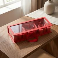 Molded Compartments Book-Style Gift Box PVC Heart Compartment Gift Box Slim Packaging Rectangular