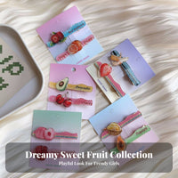2 Pieces Fruit Hair Accessory Glittery Glitter Fruit Barrette Acrylic Duckbill Hair Accessory Cute Design No Wrinkle