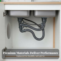 Kitchen Sink Drain Pipe Set Easy Installation Universal Sink Drain Assembly Leak Unobstructed Space Saving for Laundry Room