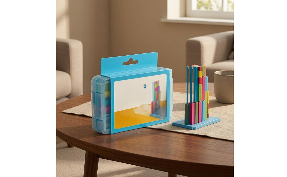 Carry Handle Color Stacking Challenge Game Bright Colors Color Matching Challenge Game Clear Window Plastic
