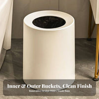 Nordic Design Trash Bin Large Capacity Cream Design Garbage Can Bathroom Garbage Can Simple Design Office Waste Bin Versatile