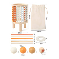 Educational Pisa Structure Balance Toy Hand-Eye Coordination Wooden Balancing Structure Natural Wood Finish Wooden Balance Game Perforated