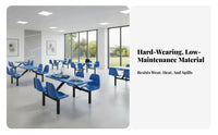 4-Person Attached Seating Unit Space-Saving Design Canteen Furniture Easy to Clean Cafeteria Table for Diners, Employees, School Lunchroom, Food Court