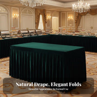Thickened Material Conference Table Cover Long-Lasting Fitted Velvet Tablecloth Long-Lasting Pleated Table Skirt Soft Feel for Hotel Personnel, Away Ice Managers, Party Hosts