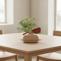 Ceramic Butter Dish with Lid Elegant Tableware Artisanal for Breakfast Table