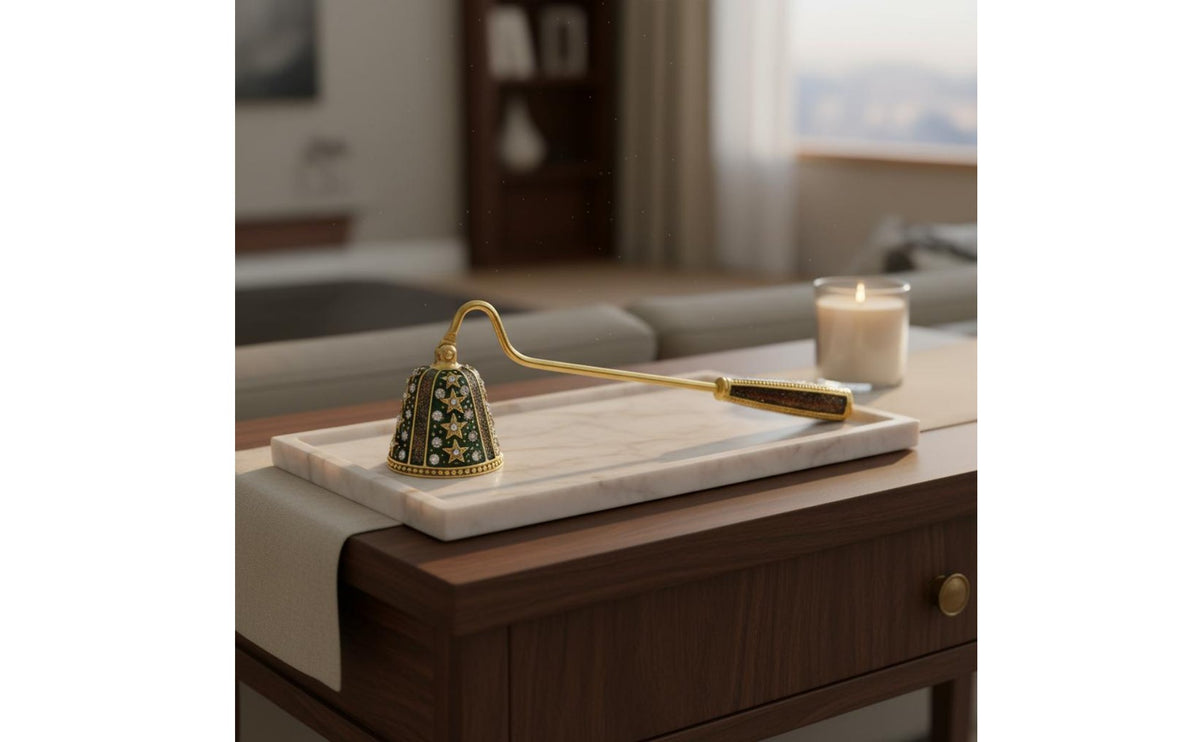 Bell Candle Snuffer Artisanal Decorative Candle Snuffer Ornate Design for Spa