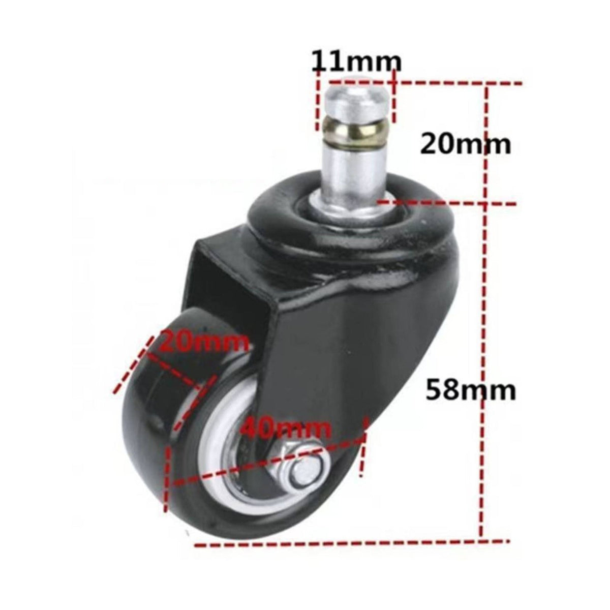 5 Pieces Heavy Duty Swivel Stool Wheels Long-Lasting Construction Replacement Chair Casters Carpet Friendly Twin Wheel Casters for Salon