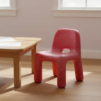 Rounded Edges Plastic Kids Backrest Chair Easy to Clean Single-Piece Molded Children's Seat Built-in Handle Speckled Toddler Stool for Toddlers, Kindergarten, Playroom, Outdoor